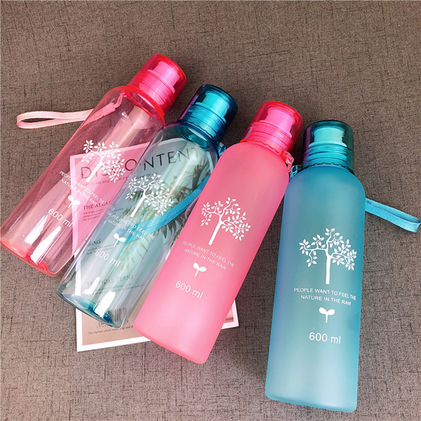 New Creative Transparent Frosted Couple Bottles Sports Portable Plastic Water Bottle