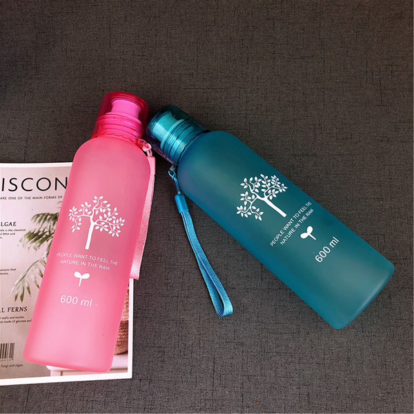New Creative Transparent Frosted Couple Bottles Sports Portable Plastic Water Bottle