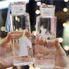 Custom cartoon unicorn high borosilicate transparent glass water bottle