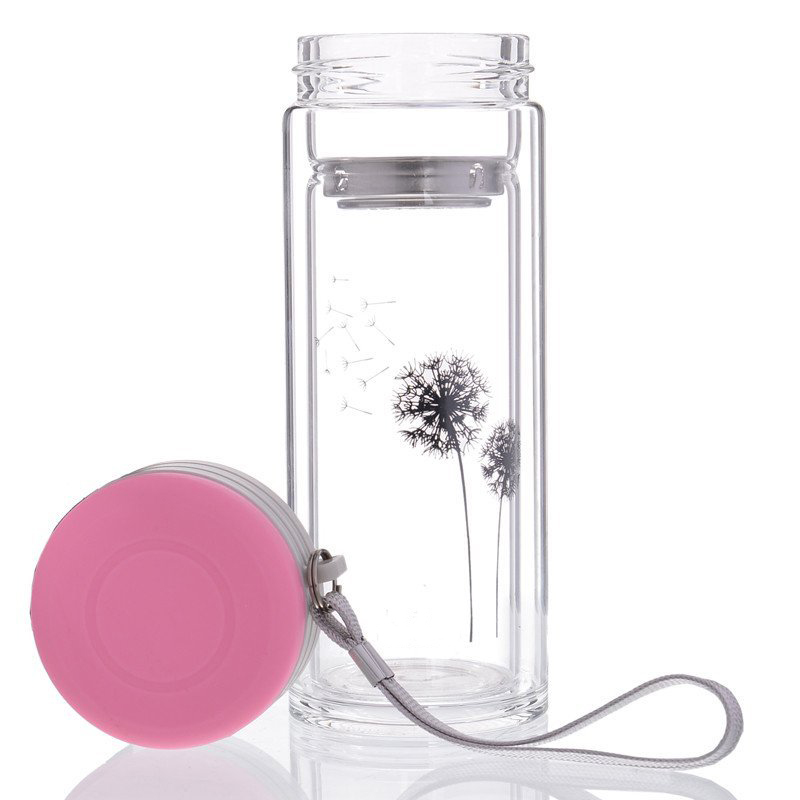 High Borosilicate Glass for Office Filtration with Double Glass Cup and Cove