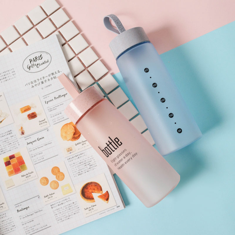 BPA Free Water Bottle Plastic Sport Scrub Leak Proof Drinking Bottle Portable Fashion Drinkware Tour Bottles 