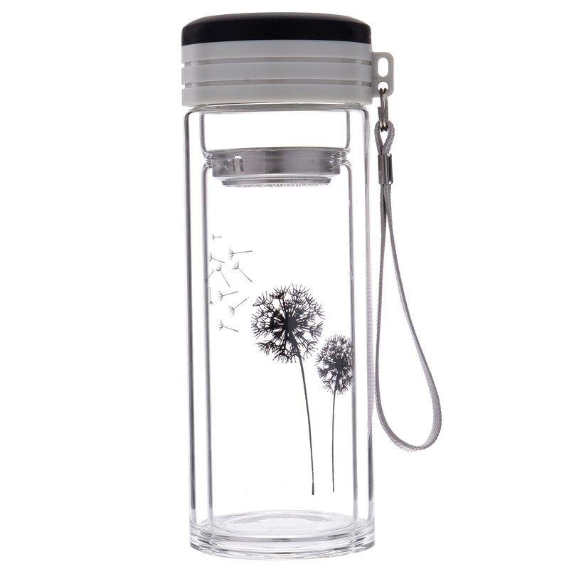 High Borosilicate Glass for Office Filtration with Double Glass Cup and Cove